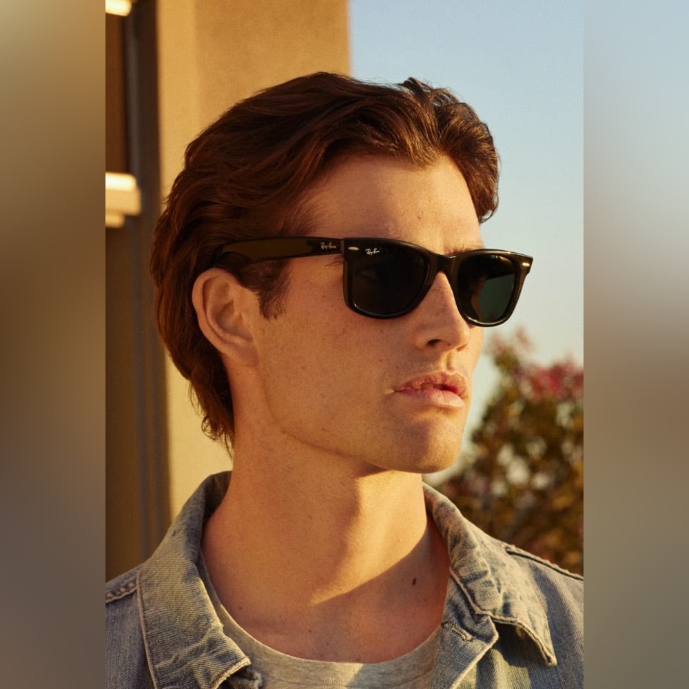 Rb2140 Ray-Ban Classic Sunglasses 54 mm 54-150 901 Black w Green G-15 Lens w/Box - Picture 8 of 12